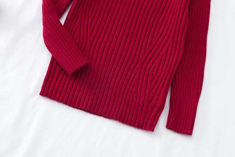 Toddler Girl Fitted Rib Knit Ruffled Collar Sweater Children Kids Girl Ribbed Sweater Winter Girls Tops
