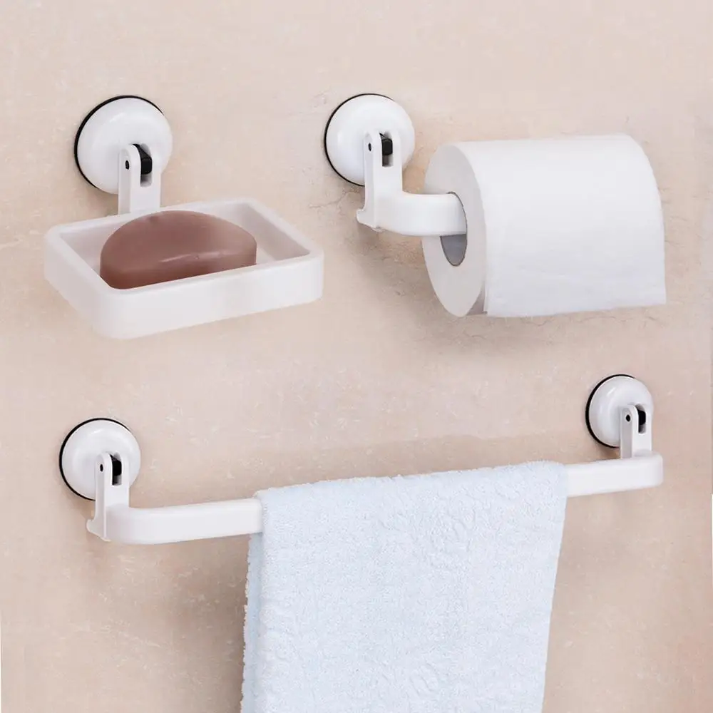 

Removeable Suction Cup Towel Rack Reusable Waterproof Towel Holder Bathroom Storage Shelf Wall Mounted Towel Holder