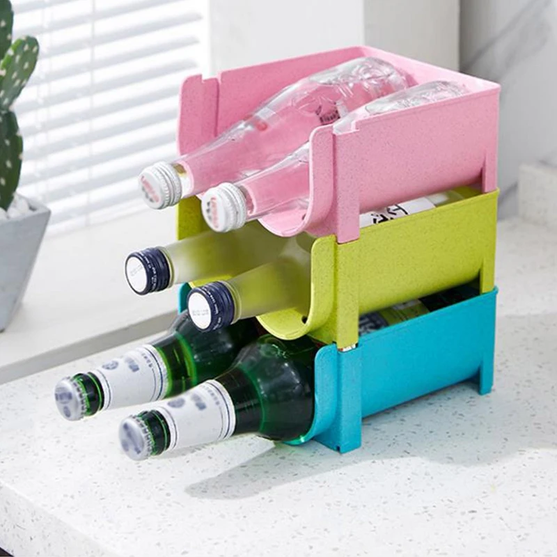 

1PC Water Bottle Holder Water Beer Drinks Storage Organizer Holder for Refrigerator Storage Wine Rack Decoration