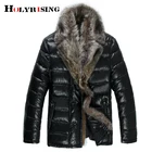 Holyrising, мужской пуховик с большим воротником из натурального меха енота, Теплая мужская куртка, doudoune homme, S-4XL, плотное пальто 19054-5