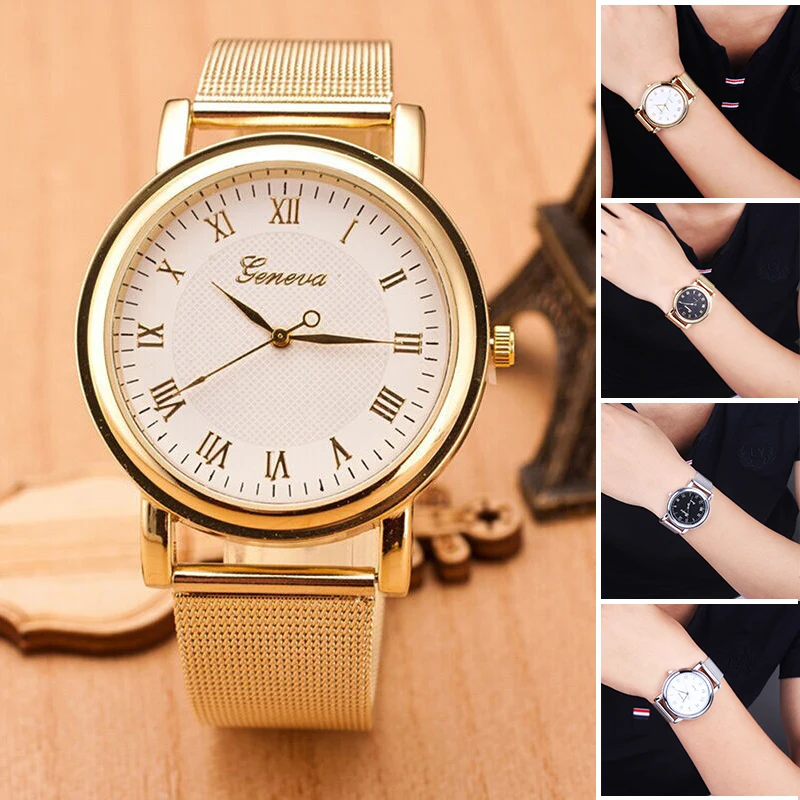 Классические кварцевые наручные часы Geneva для женщин Роскошные Аналоговые