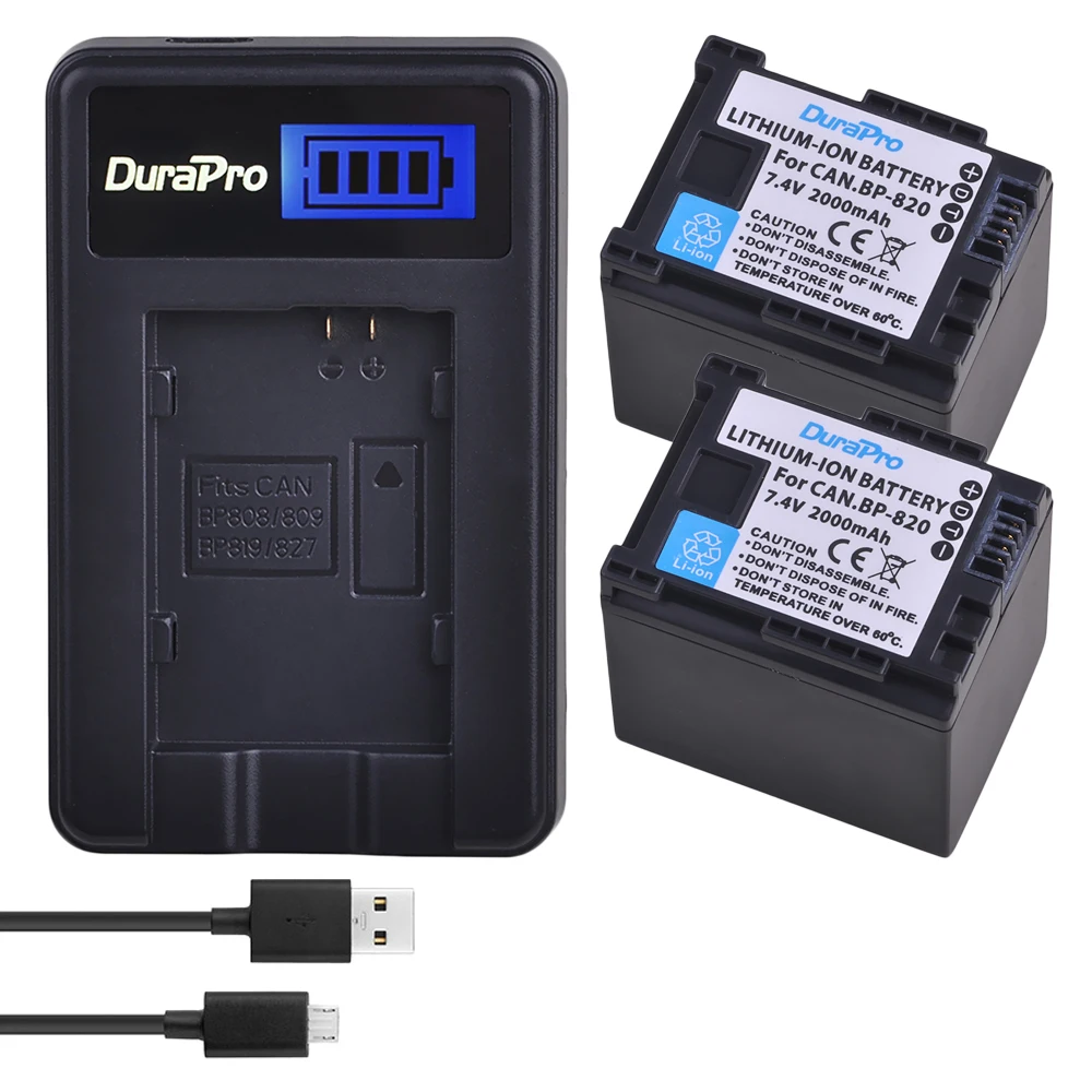 Внешняя аккумуляторная батарея 2000 мАч и зарядное устройство USB для Canon VIXIAGX10 HFG21