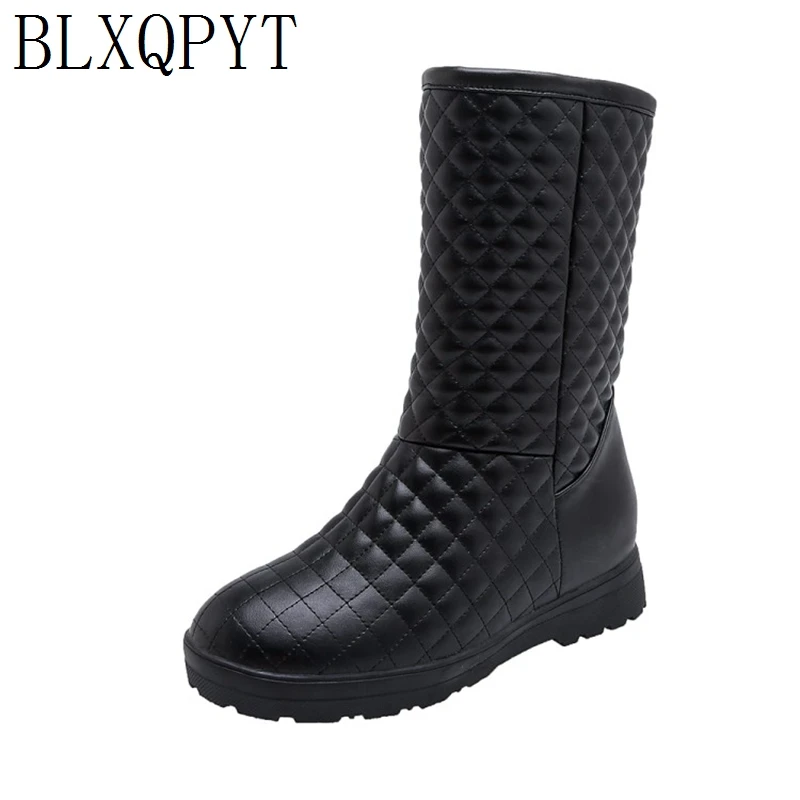 

BLXQPYT Super Big &small Size 33-53 Winter Snow Boots Women 2019 round toe Height Increasing casual warm plush Shoes woman 233