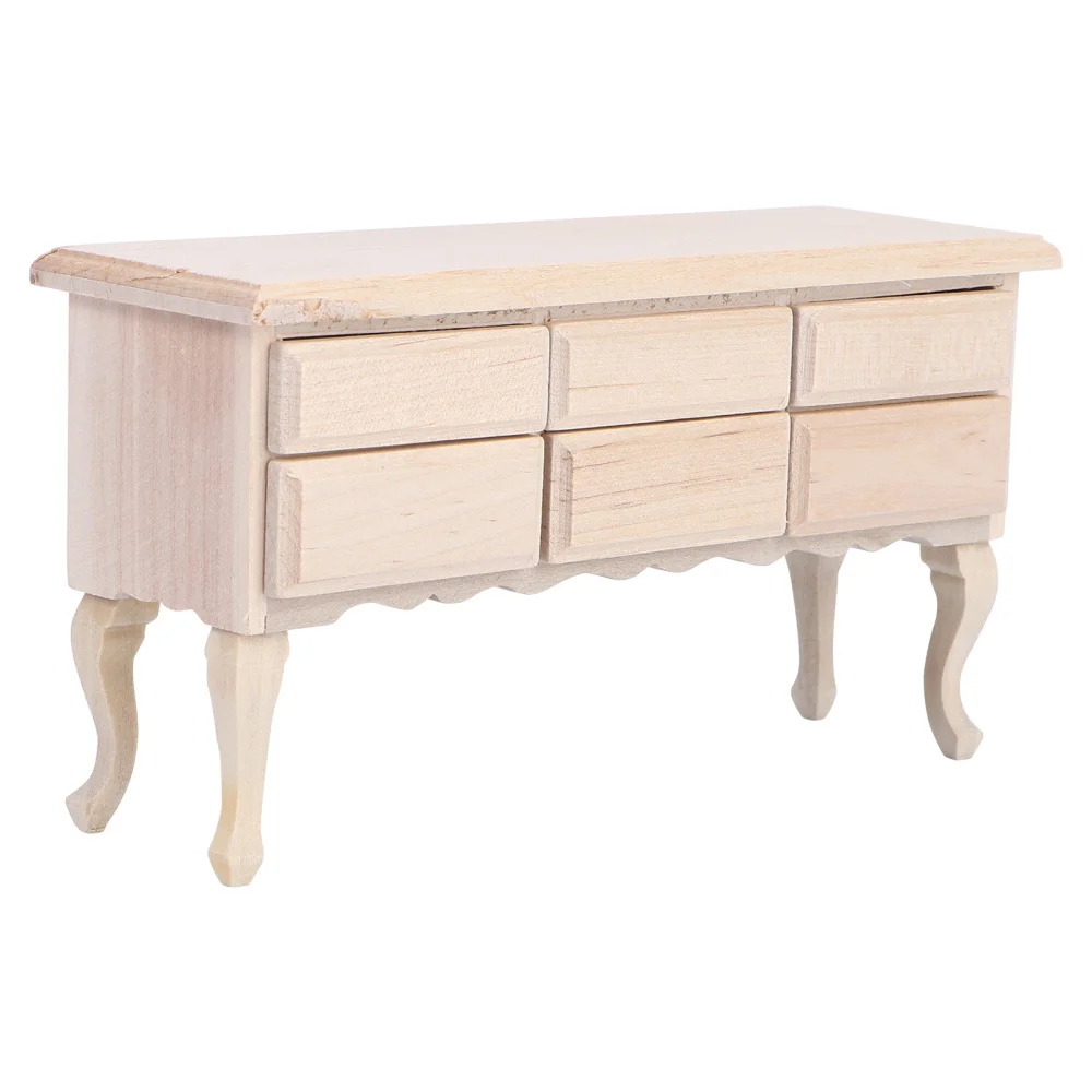 

1pc Mini Desk Model Mini Wooden Furniture Mini Desk Adornment (Wood Color)