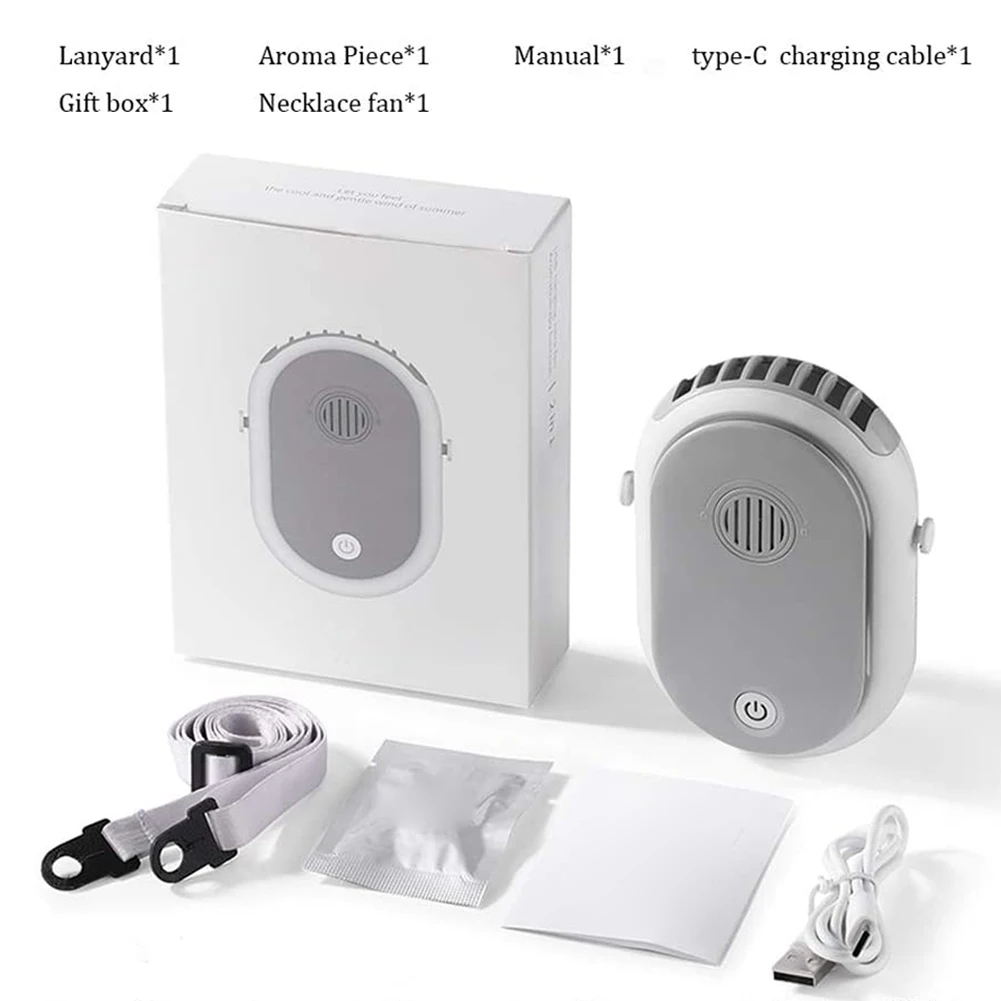

Neck Fan Mini Usb 5V cooler Rechargeable Ventilador Outdoor Travel Handheld Portable Silent Small PC Necklace Fan Hands Free