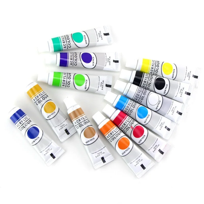 12 шт./компл. мл цветов глиняный инструмент акриловая краска профессиональная