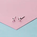 Женские асимметричные серьги-гвоздики, из 100% стерлингового серебра 925 пробы, 2018 пробы, модные милые миниатюрные