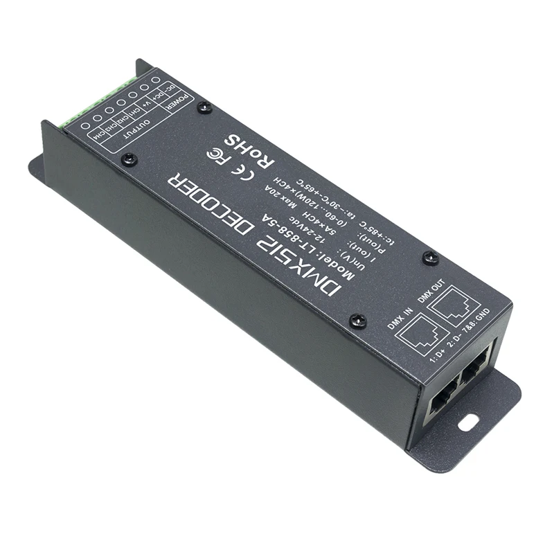 Фото LTECH Новый светодиодный DMX декодер 5A * 4CH DC 12V-24V 4 канала 20A выходной контроллер постоянного напряжения DMX512 ведомый №2