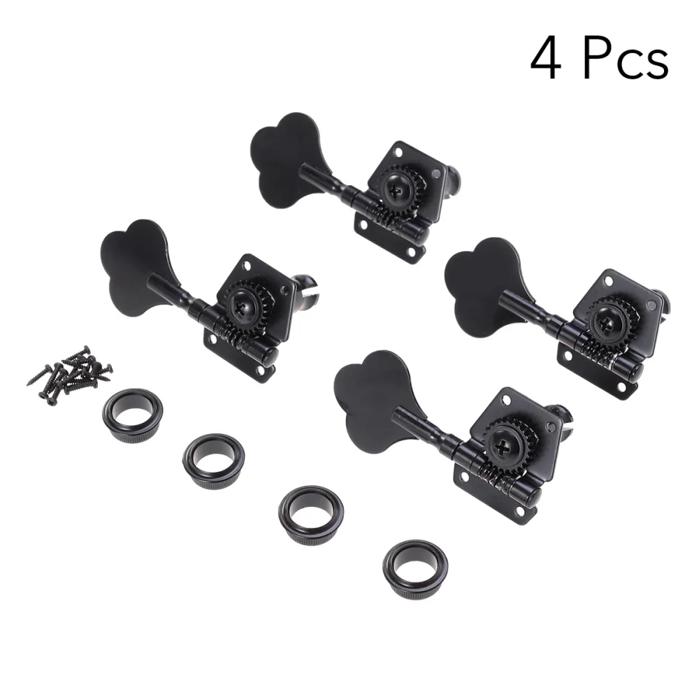 

4pcs Electric Bass Tuner Peg Black Guitar Open Gear Tuning Pegs Machine Heads for Precison Jazz Bass Guitar Replacement