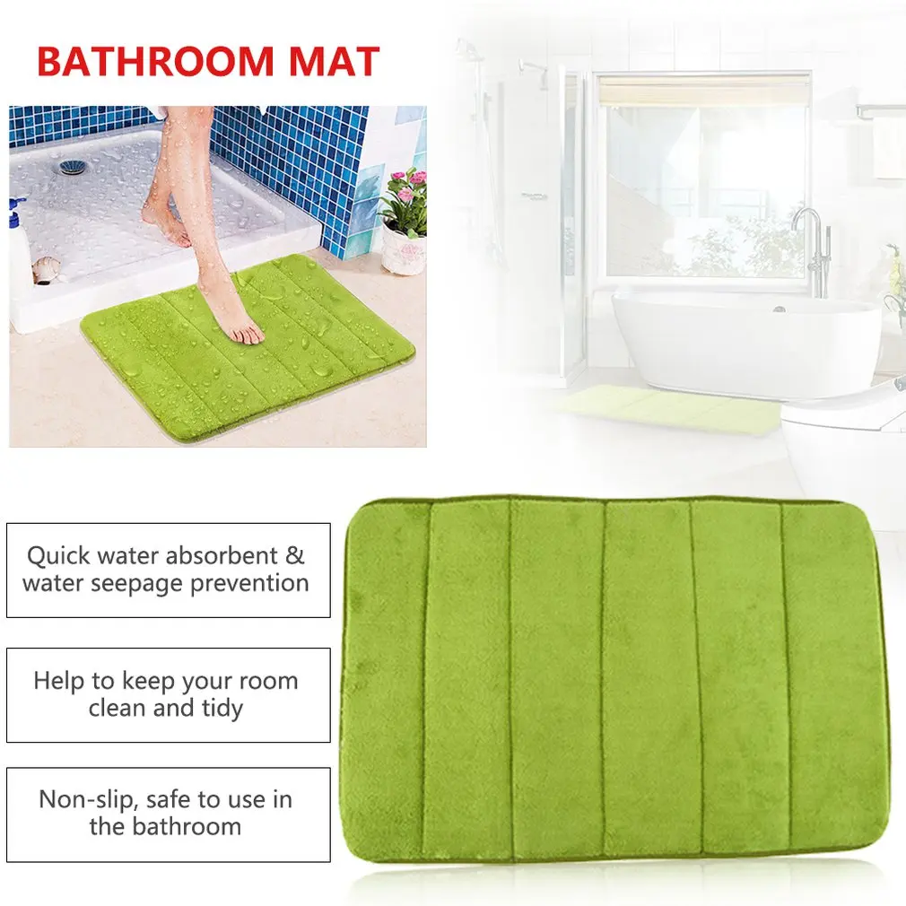 Bath Mat Bedroom Home Practical Non-Slipping Mats Memory Foam Rug Shower Carpet Pad For Bathroom Kitchen | Дом и сад