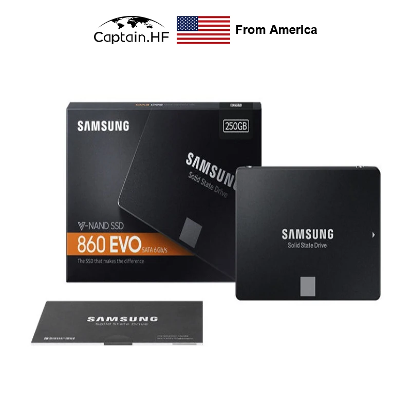 

US Captain Solid State Drive 860 EVO 250G 2.5-inch SATA3 SSD MZ-76E250B for Laptops, Notebooks, PC