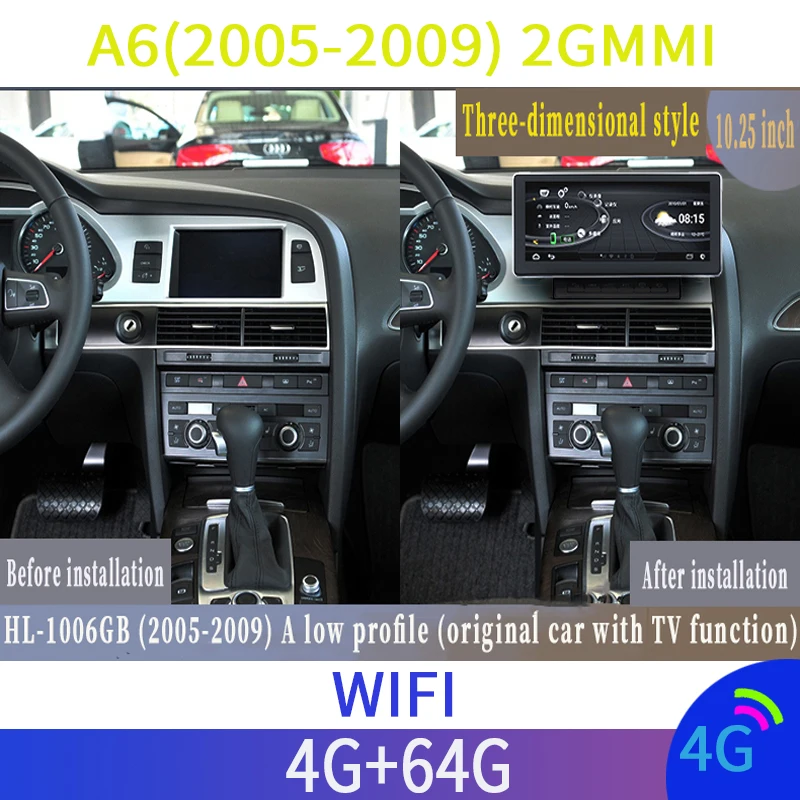 

Автомобильный мультимедийный плеер, Android 9,0, 4 + 64 ГБ, для Audi A6 4f 2005 ~ 2009 MMI 2G, автомобильный GPS-навигатор, навигатор, стерео, сенсорный монитор