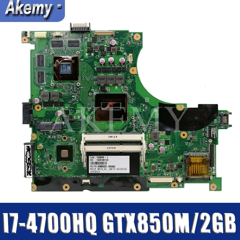 N56JK материнская плата I7-4700HQ GTX850M для For Asus N56J G56J G56JK Материнская ноутбука