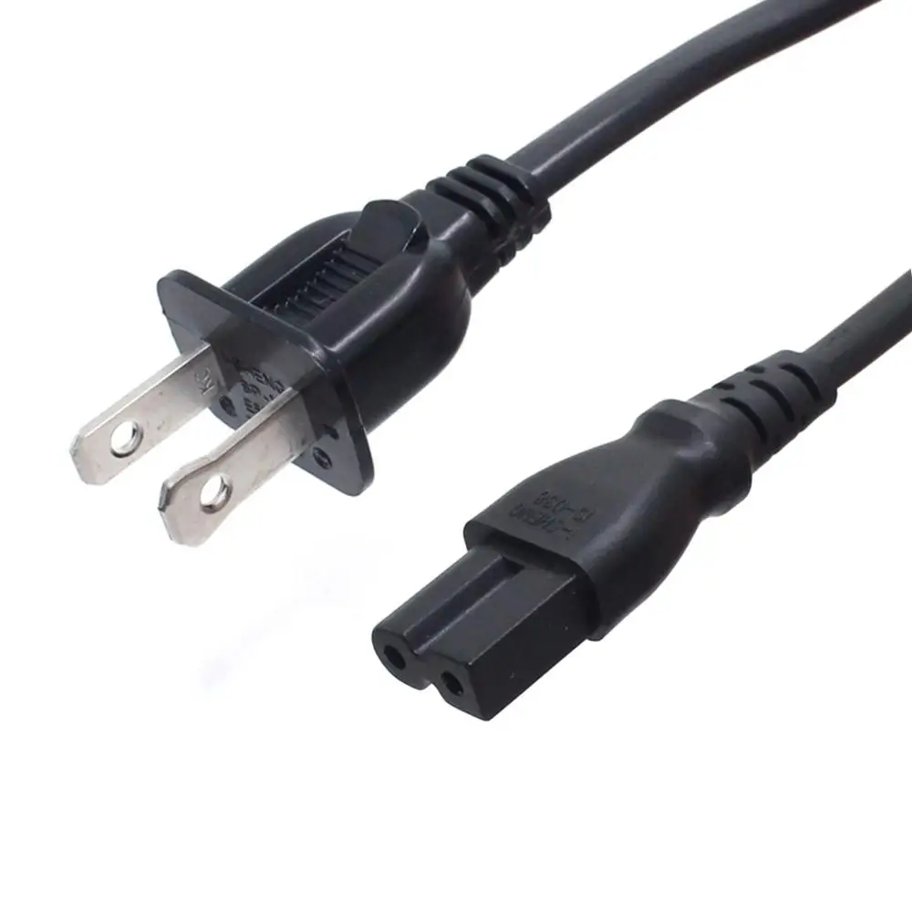 

Universal 2 Slot Polarized to Figure 8 AC Adapter Power Cord 18AWG NEMA 1-15P to IEC320 C7 Power Cable 1.8M