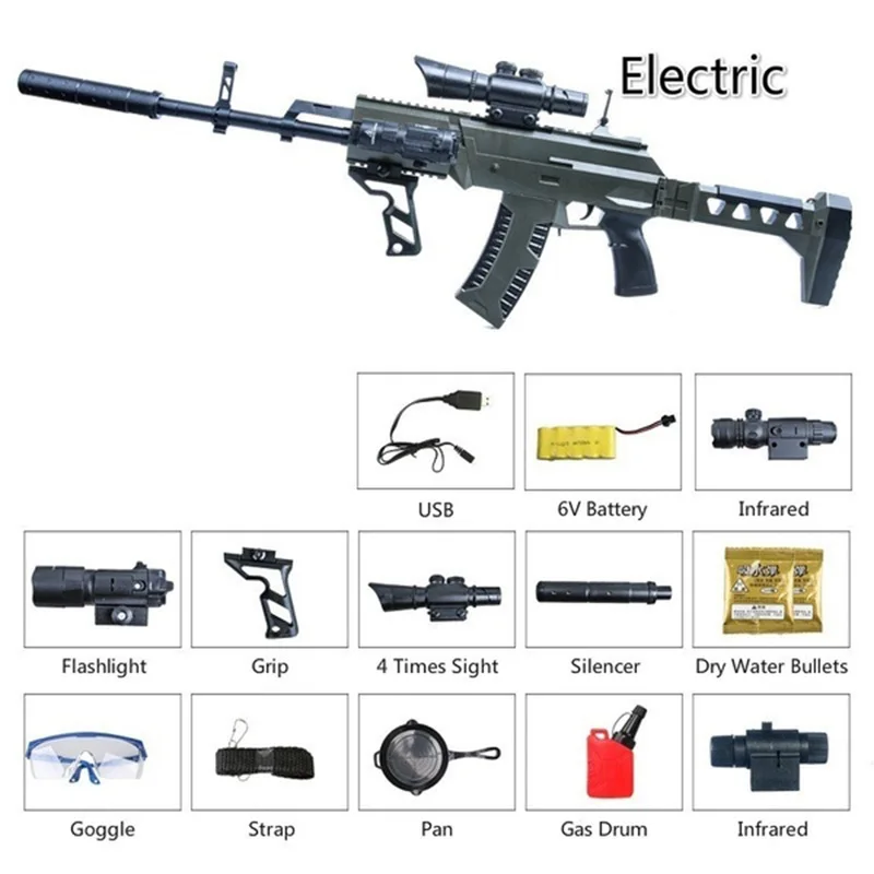 green-Electric-Hg Безопасная электрическая версия M762, детские игрушки, пистолет, уличная игра CS, Пейнтбольный пистолет, детский подарок, детская игрушка, водяной пистолет, детские рождественские подарки - Цвет: green-Electric-Hg