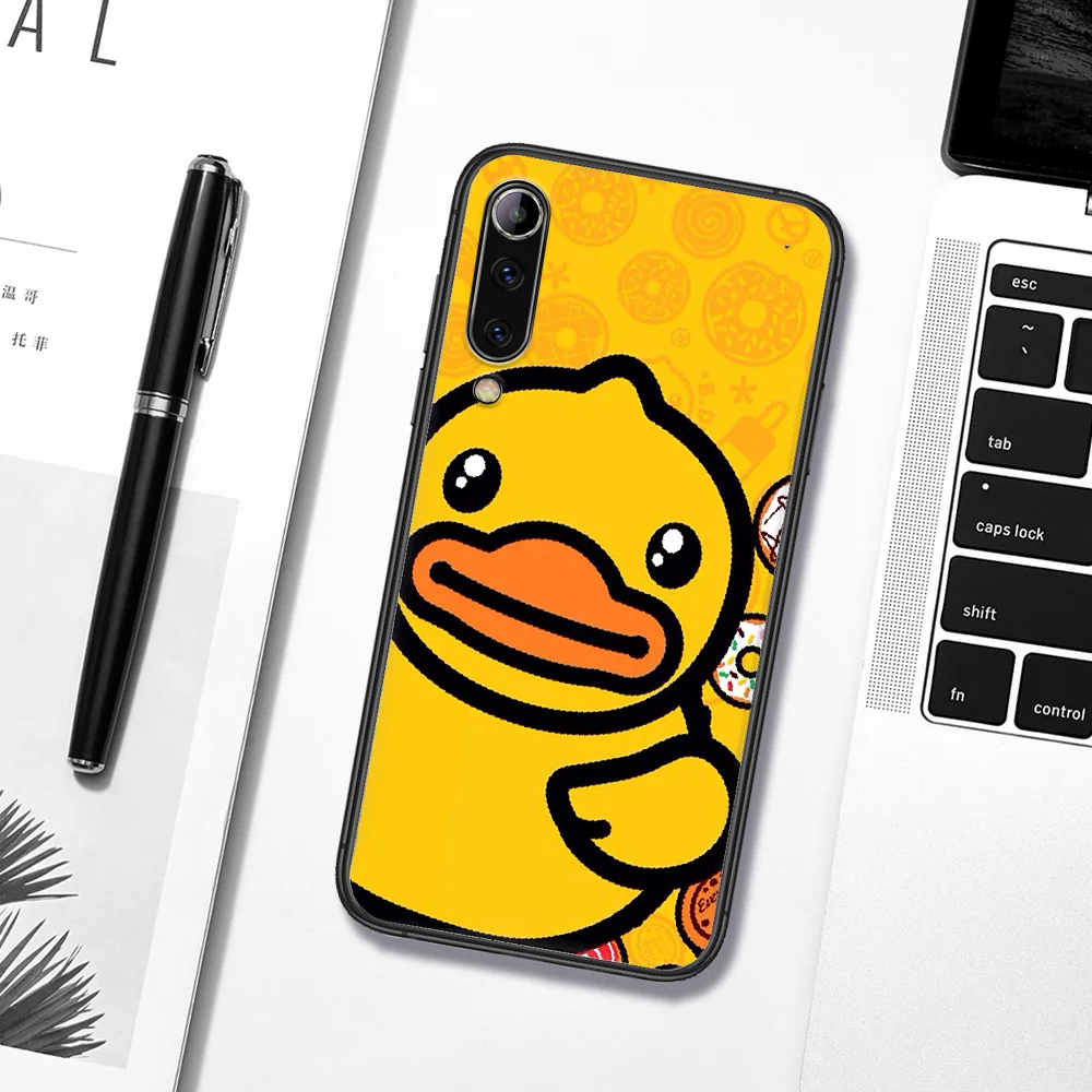 

Cartoon Cute Yellow B Duck Phone Case For Xiaomi Mi Note 10 A3 9 MAX 3 A2 8 9 10 11 Lite Pro Ultra black Shell 3D Cell Silicone