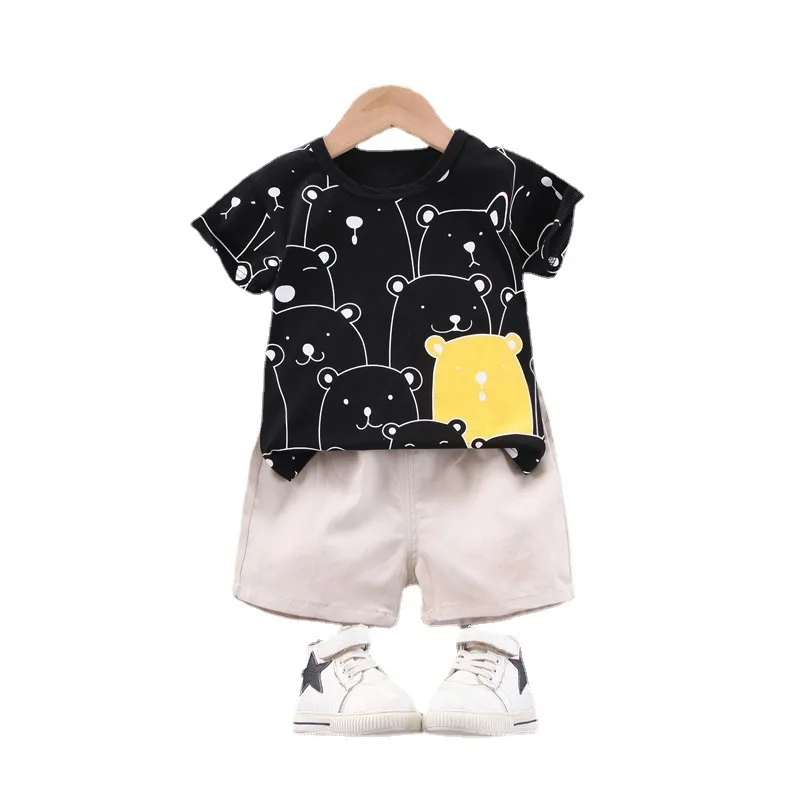 

New Boys Outfits Summer Baby Girl Clothes Suit Children Cartoon T-Shirt Shorts 2Pcs/Sets Toddler Casual Costume Kids Tracksuits