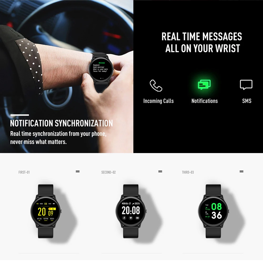 2021 women smart watch waterproof heart rate monitor blood pressure sport smartwatch fitness tracker connect ios android phone free global shipping