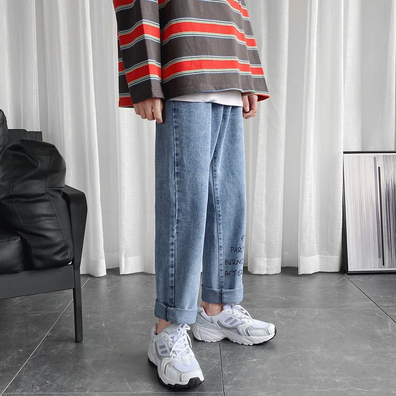 JIUBL Solid Color Men's Denim Harem Pants 2020 streetwear Men Loose Joggers Trousers M-5XL Casual Jeans | Мужская одежда