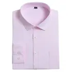 Мужская Однотонная рубашка с длинным рукавом, формальная Классическая деловая Повседневная рубашка из Твила, для работы
