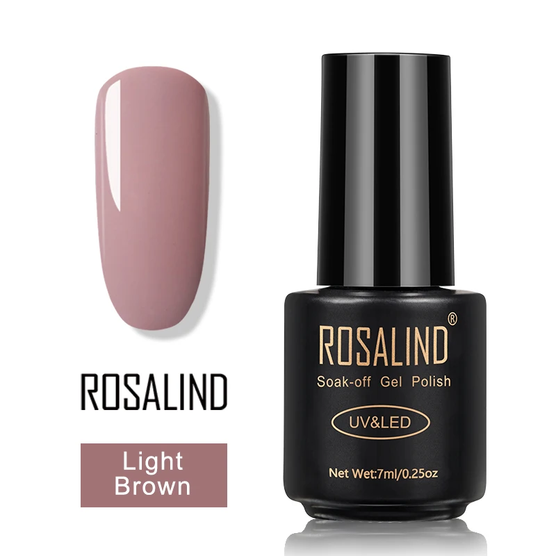 Light Brown ROSALIND гель лак для ногтей набор все для маникюра верхнее покрытие УФ светодиодный гель лак удаляющийся замачиванием Полупостоянный лак для ногтей - Цвет: Light Brown