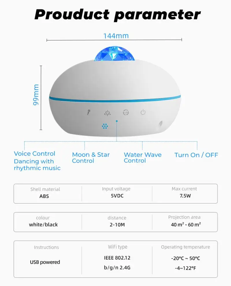 

Tuya Smart Star Projector WiFi Laser Starry Sky Projector Night Light Led Colorful APP Wireless Control Alexa Google Assistant