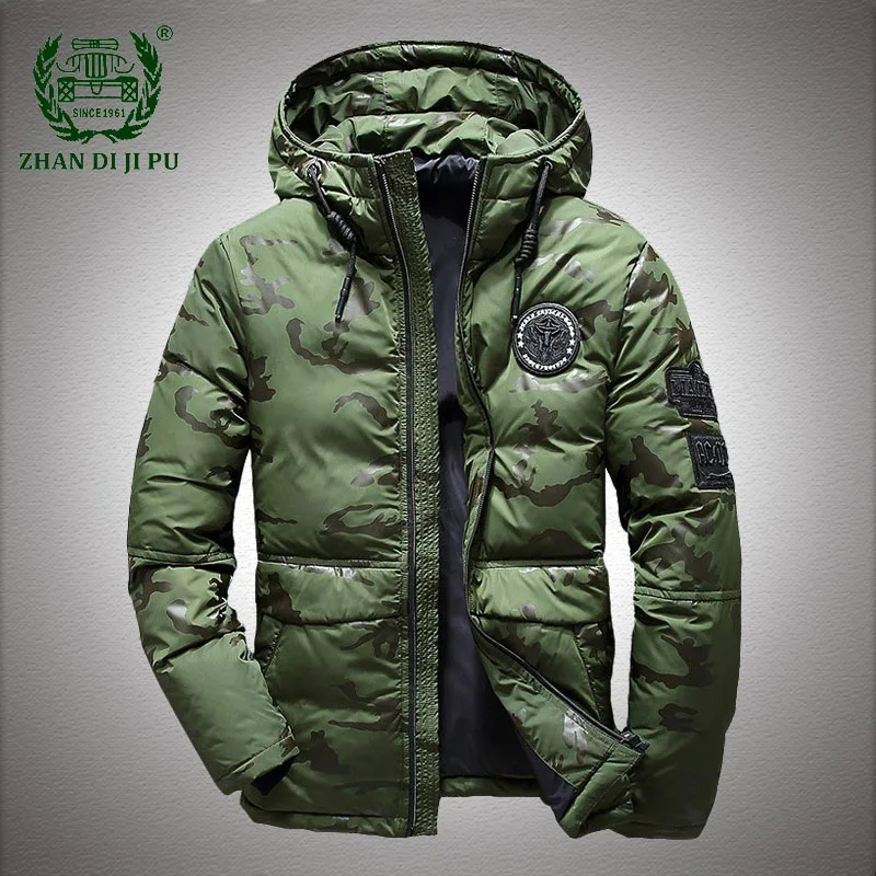 

Winter White Duck Down Jackets Men UltraLight Military Camouflage Thick Warm Mens Parka Casual Windbreaker Outdoor Coats M-3XL