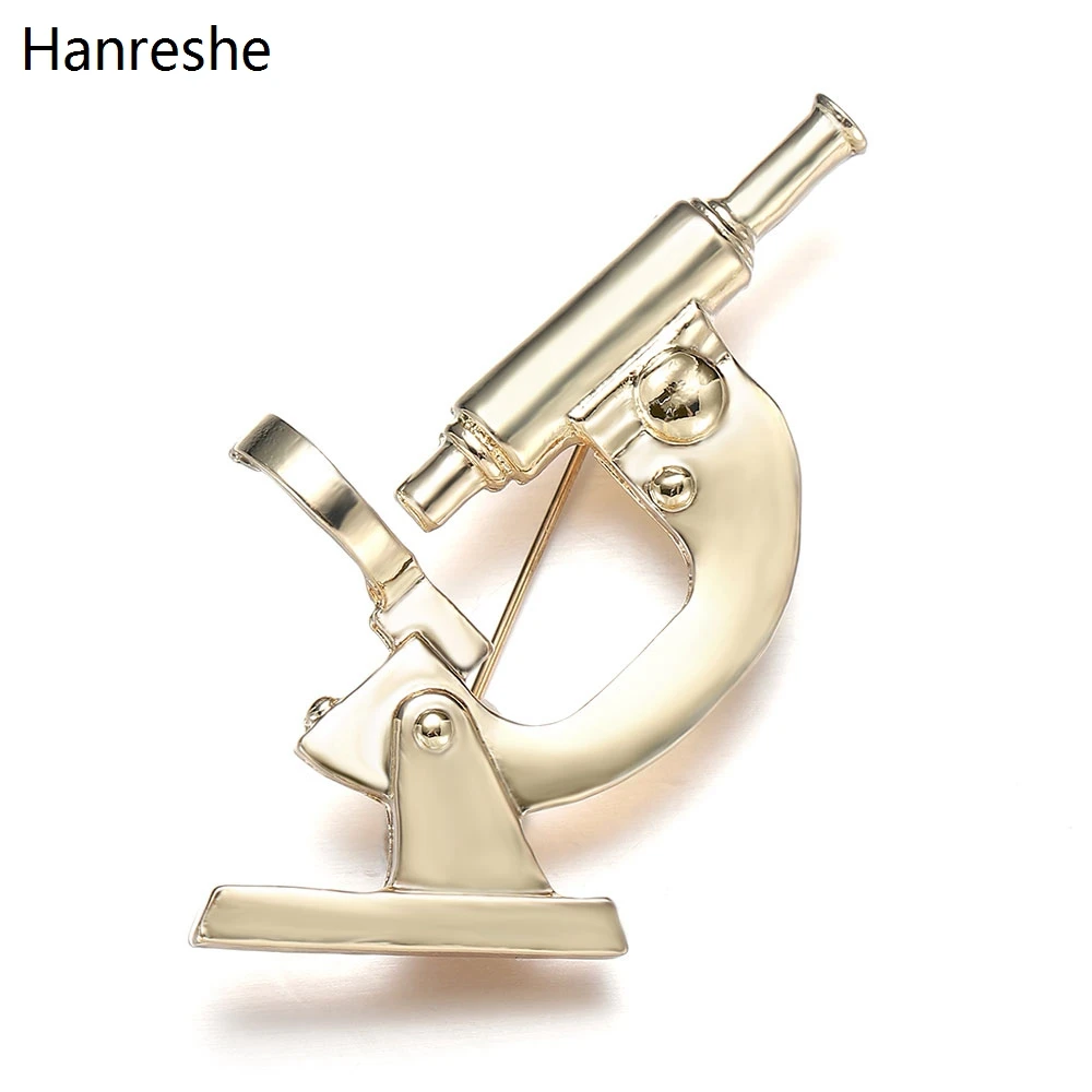 Hanreshe Classic High Quality Microscope Brooch Pin Zinc Alloy Medical Equipment Medical Pins For Doctors Nurses Lapel Jewelry