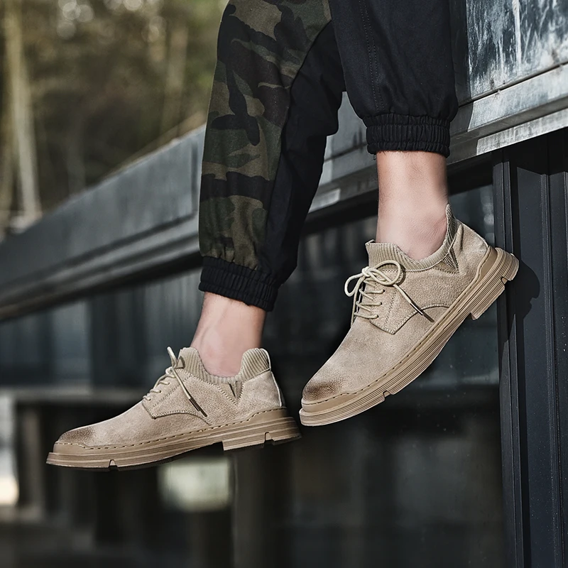 oxfords Shoes Cow genuine Leather Casual fahsion Men lace up Fashion breathable Moccasins Outdoor Tooling shoes men | Обувь