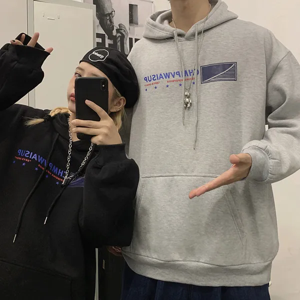 Уличный свитер с капюшоном старинный винтажный Женская свободная одежда для