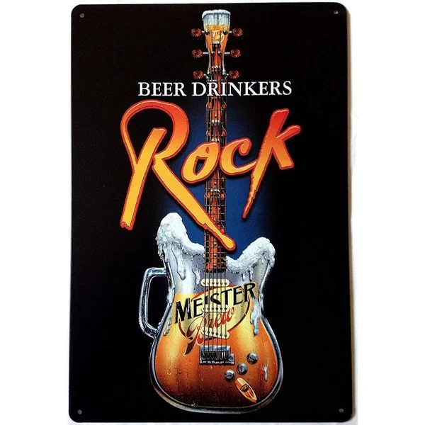 

Beer Drinkers Rock Retro Vintage Metal Tin Sign for Bar Pub
