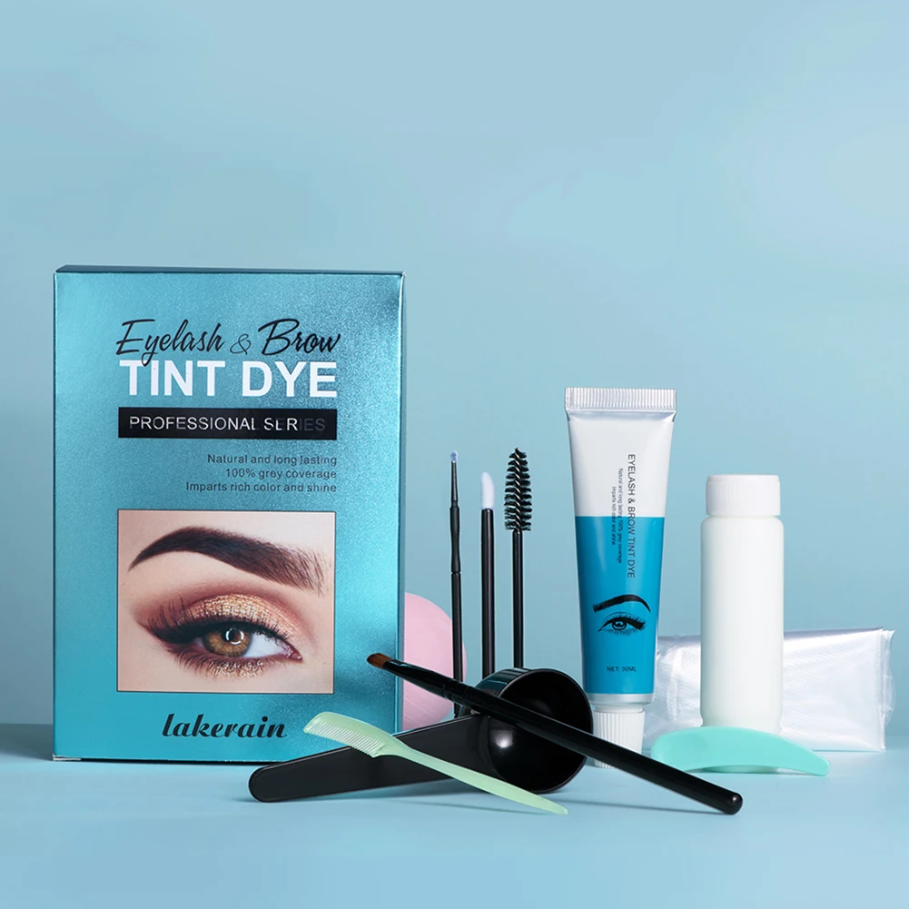 

Natural Eyebrow Tint Cream Set Waterproof Eyelash Dye Mascara Enhancer Tattoo Pen with Brush Eyebrow Gel Eye Makeup
