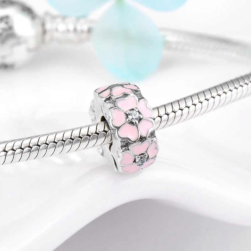 Модные женские аксессуары из стерлингового серебра 925 пробы с цветами и