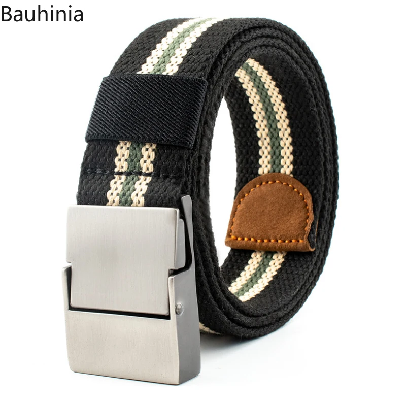 

Мужской/женский ремень Bauhinia для уличного спорта с одной петлей и автоматической пряжкой 117*3,9 см износостойкий холщовый ремень из цинкового ...