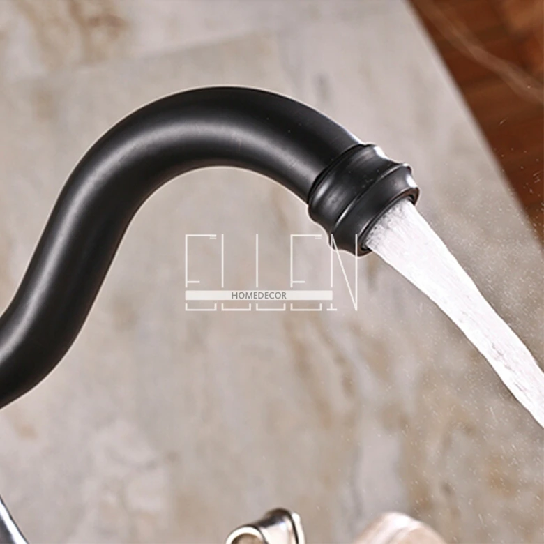 Винтажный Черный смеситель для раковины ванная комната масло-потер бронзовый