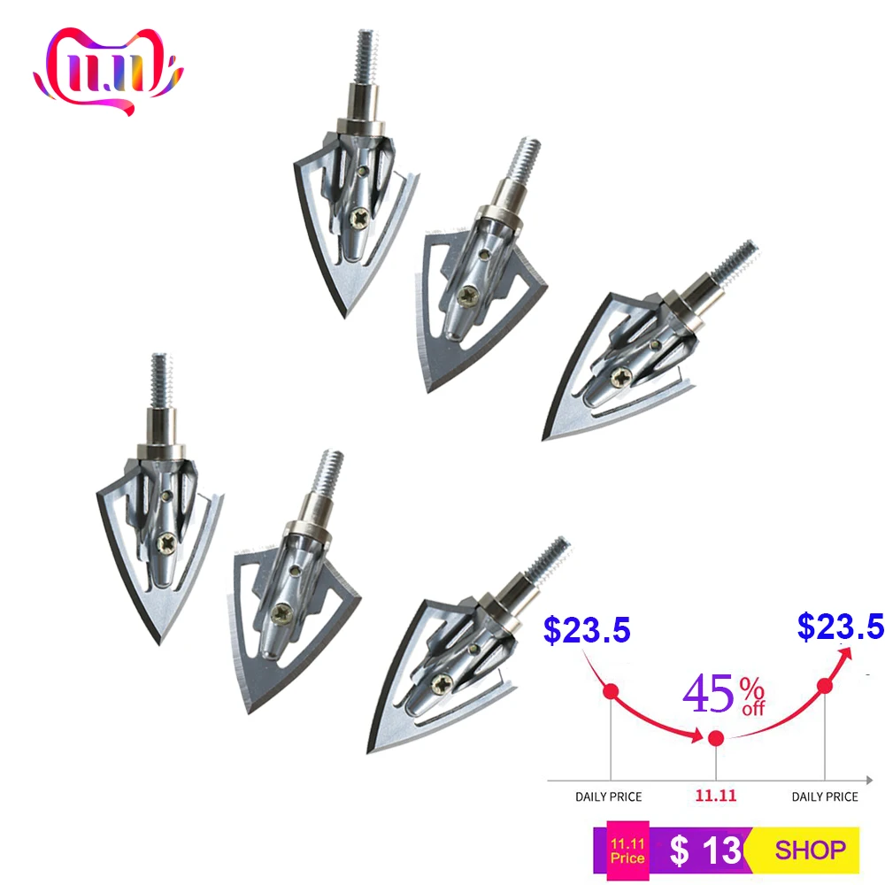 Зазор! 6 шт. наконечники для стрел стрела стрельбы из лука блочного Лука арбалет