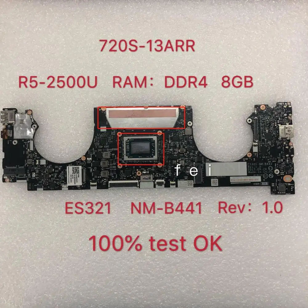 

For720s-13arr материнская плата-mãe материнская плата для lenovo ideapad ноутбук 81br es321 NM-B441 Процессор: R5-2500U 8 Гб fru 5b20q59422 5b20q59378 тест