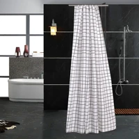 shower curtain white and gray plaid fabric mildew resistant waterproof bath curtains for bathroom 12pcs hooks
