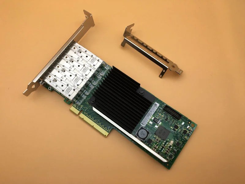 4 порта SFP 10G PCIE X8 LC волоконно-Ethernet конвертированный сетевой адаптер | Компьютеры и