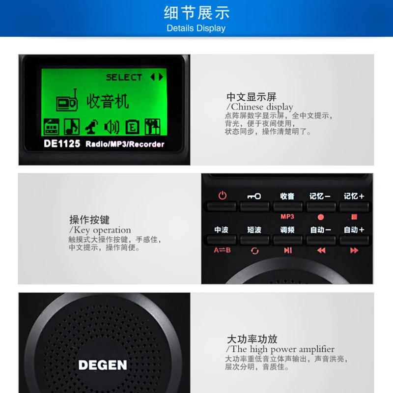 DEGEN DE1125 радио FM AM MW и SW многополосные MP3 электронной цифровой радиоприемник 4 Гб