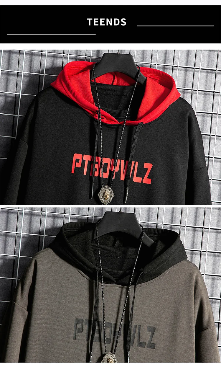 

Hoodie Suit Men's Sets 2021 Men Tracksuit 2 Piece Set Multi-pockets Printed Streetwear Spring Autumn Fashion Hoodies+Pants Mens