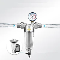 spin down sediment pre filter flushable whole house water pre filtration systemwater filter with pressure gauge for tap water