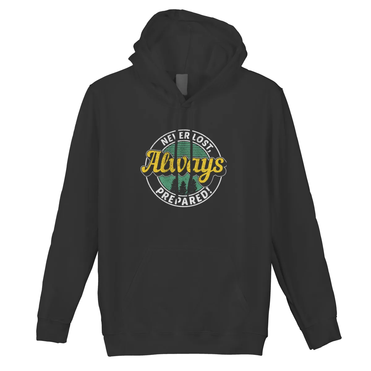 

Men's Hoodie Never Lost Always Prepared BushcraftFashion Oversized autumn pocket Hood Men Clothing 41372