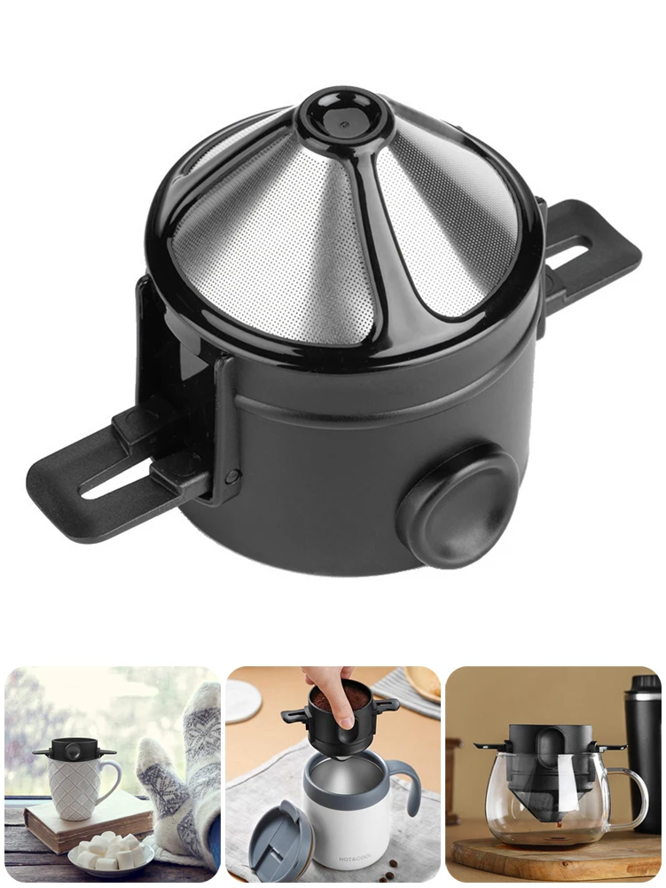 1 шт. складной многоразовый фильтр для кофе из нержавеющей стали |