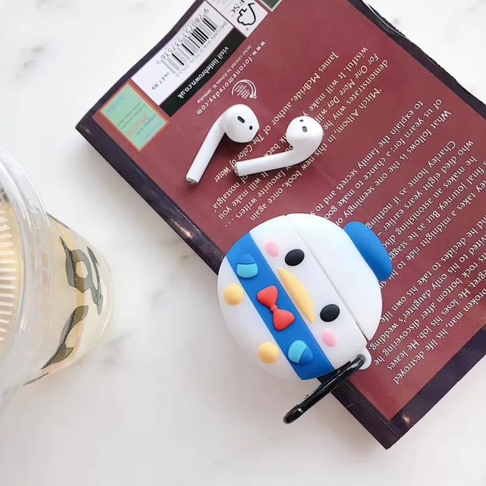 Чехол для AirPods, мультяшный силиконовый чехол для Apple Air pods 2, милый чехол для наушников, сумка для наушников, чехол с кольцом, аксессуары