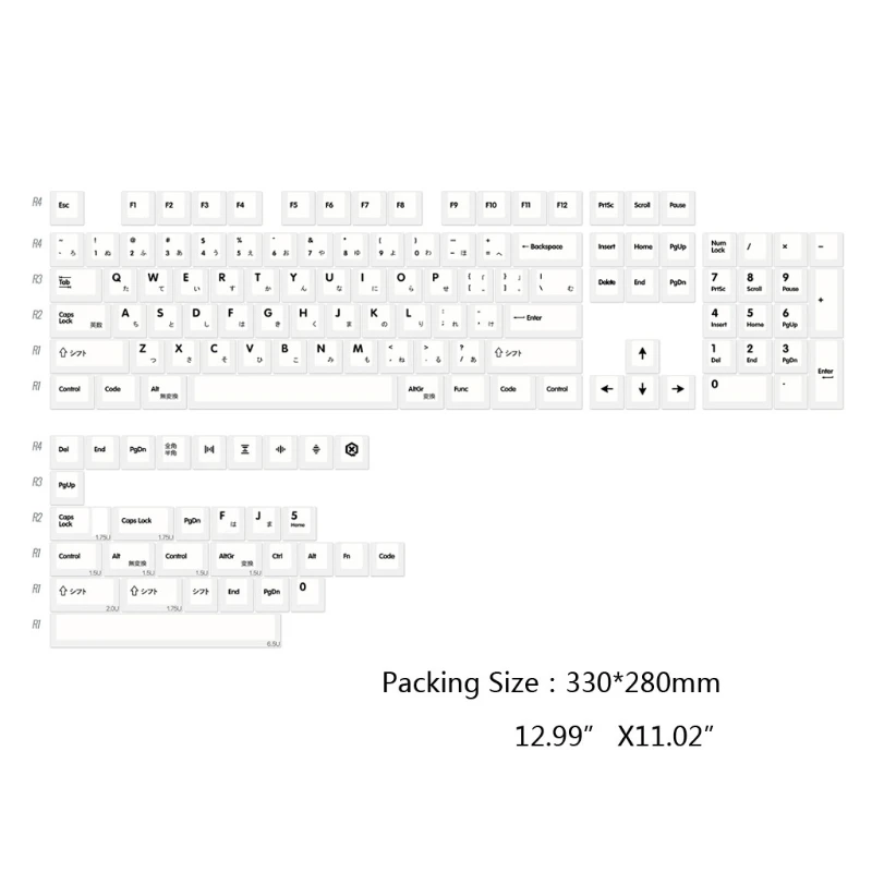 

PBT 135 Key Cherry Profile DYE-Sub Japanese Keycap Minimalist Theme Keyboard Cap