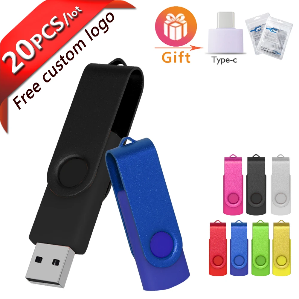 

USB-флеш-накопитель 20 шт./лот, 128 ГБ, 64 ГБ, 32 ГБ, 16 ГБ, USB 2,0