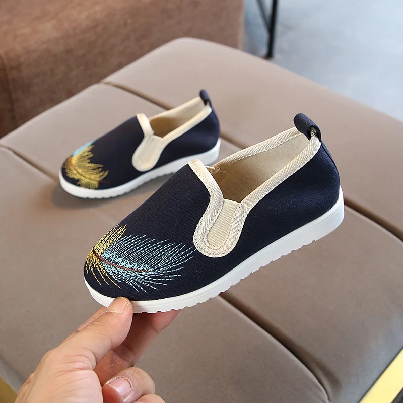 

Autumn Children Shoes Girls Canvas Casual Sneakers Fashion Embroidery Floral Kids Shoes Boys Anti-slip Toddler Baby Loafers