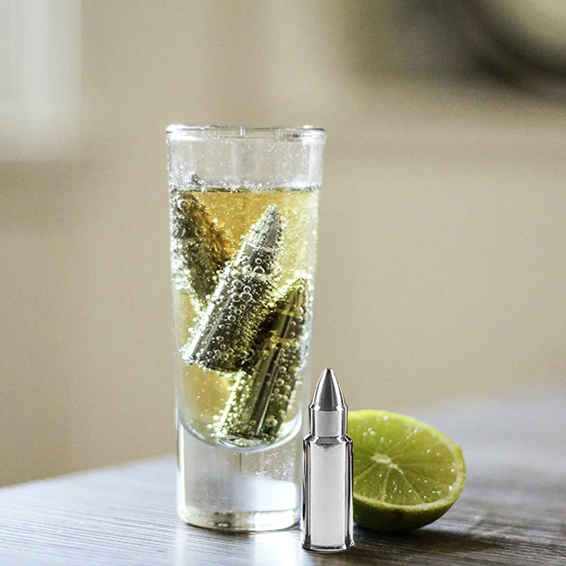 

Creative bullet 304 stainless steel ice cube quick-frozen ice ice wine drink whiskey with box bar wine set