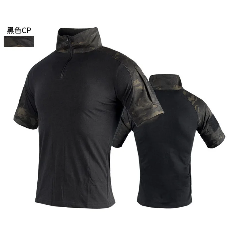 

Camouflage Tactical T Shirt Men Short Sleeve US Army Airsoft Combat BDU Shirt Multicam Assault Military Hiking Hunting Shirts